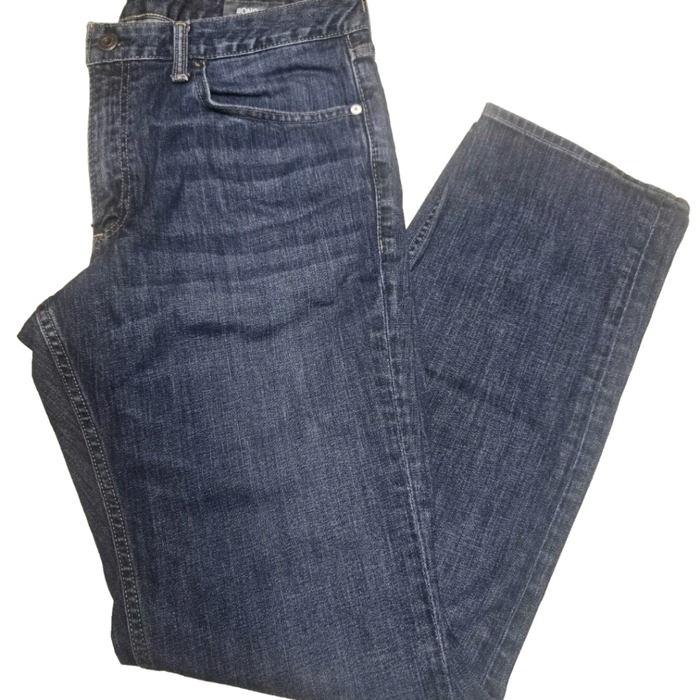 Bonobos Jeans Men's (35 X 32)  Blue Denim Casual Pants Tolk Straight. Distressed